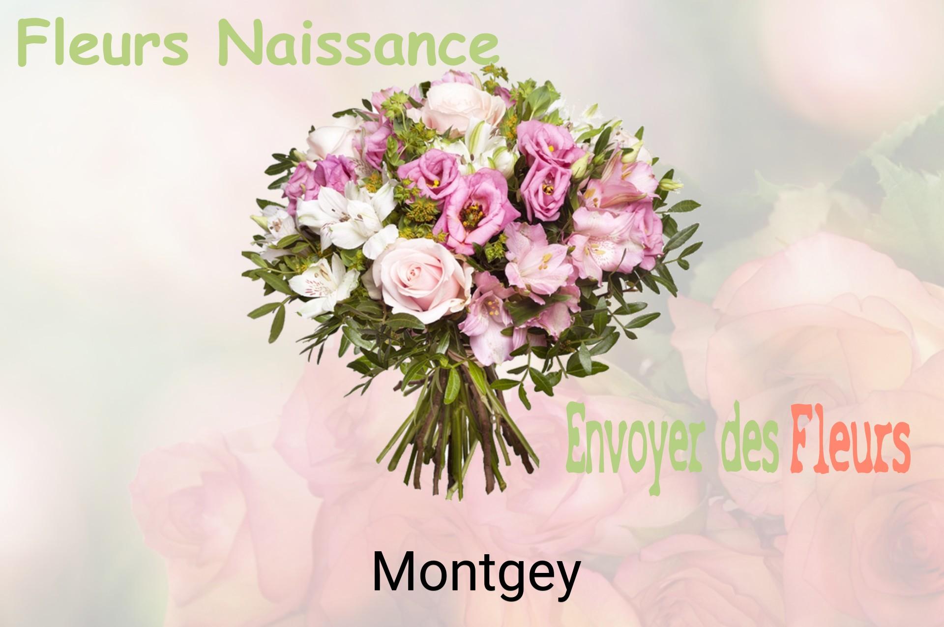 Bouquet de fleurs de naissance livré à Montgey